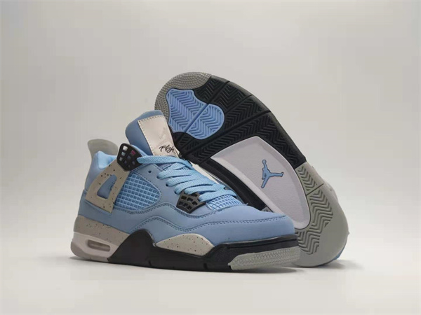 Women's Running weapon Air Jordan 4 Grey/Blue Shoes 042 Women's Running weapon Air Jordan 4 Grey/Blue Shoes 042